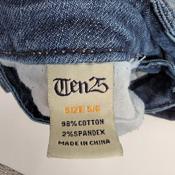 Ten25 Junior's Embroidered Button Pocket Slim Leg Jeans Size 5/6 - Picture 5 of 16